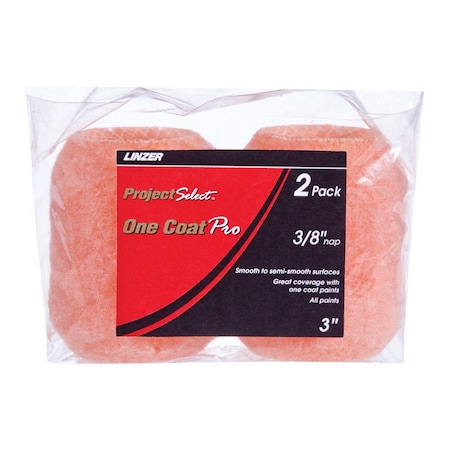 Linzer Linzer Project Selet One Coat Pro Polyester 3 in. W X 3/8 in. Regular Paint Roller Cover 2 pk RS 11432 0300